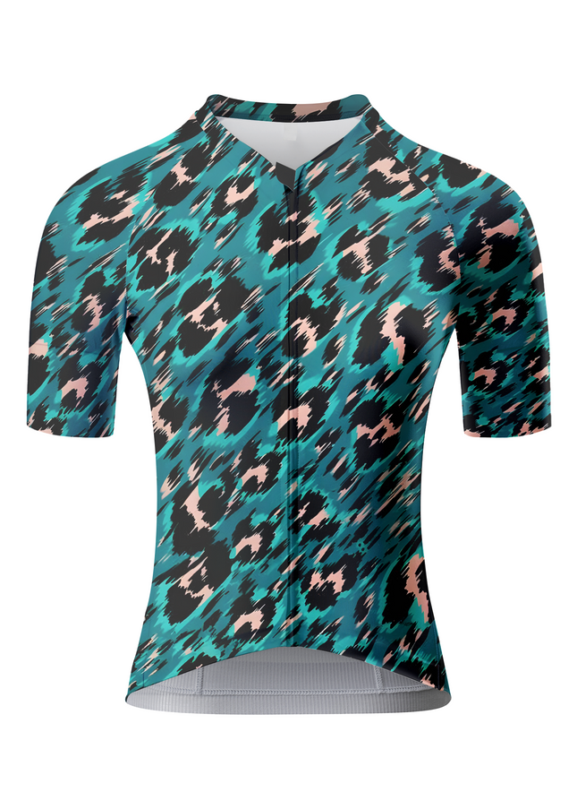 ROCKBROS Women's "Teal Velocity" Abstract Panther Pro Aero Jersey