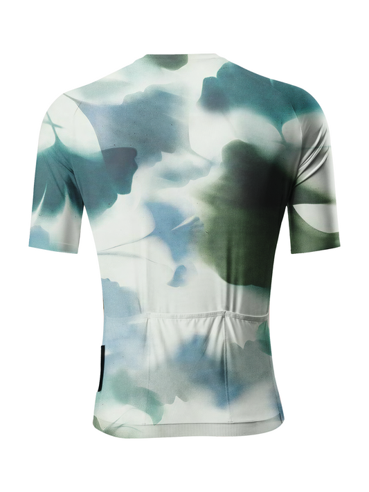 RockBros Men's "Deep Forest Ink" Abstract Botanical Cycling Jersey