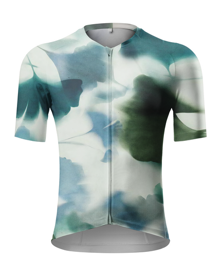 RockBros Men's "Deep Forest Ink" Abstract Botanical Cycling Jersey