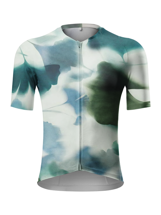 RockBros Men's "Deep Forest Ink" Abstract Botanical Cycling Jersey