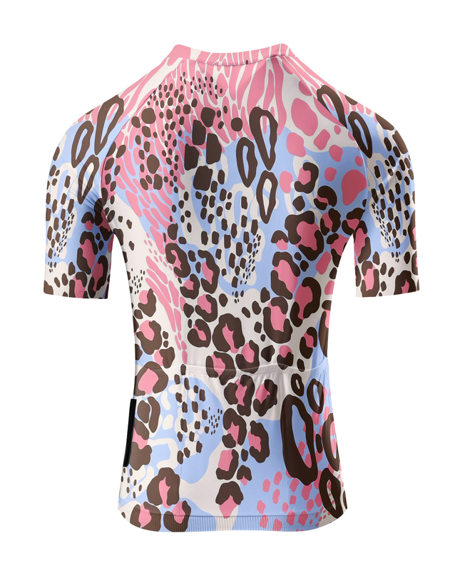 ROCKBROS Women's "Pastel Wild" All-Weather Artistic Leopard Pro Aero Jersey
