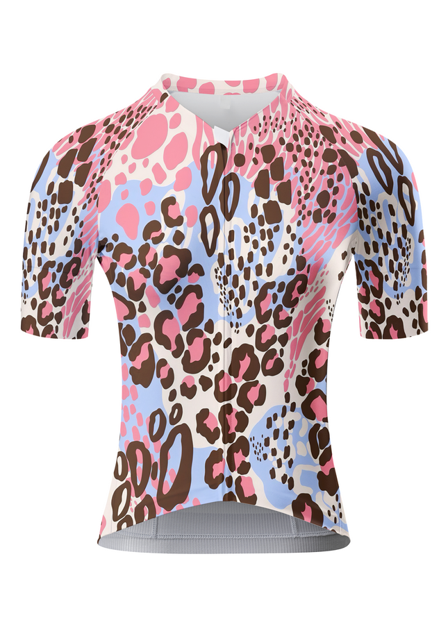 ROCKBROS Women's "Pastel Wild" All-Weather Artistic Leopard Pro Aero Jersey