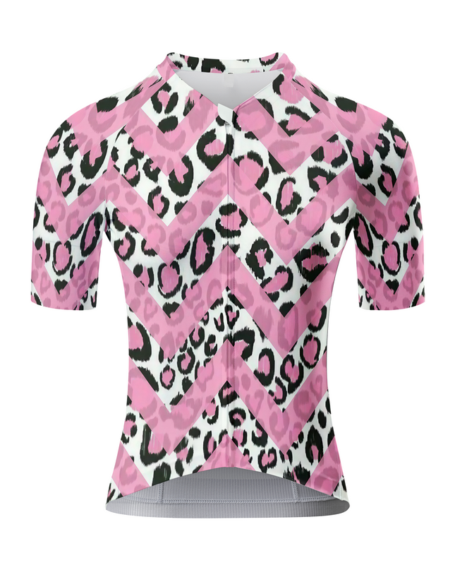 ROCKBROS Women's "Velocity Rose" All-Weather Chevron-Leopard Pro Aero Jersey