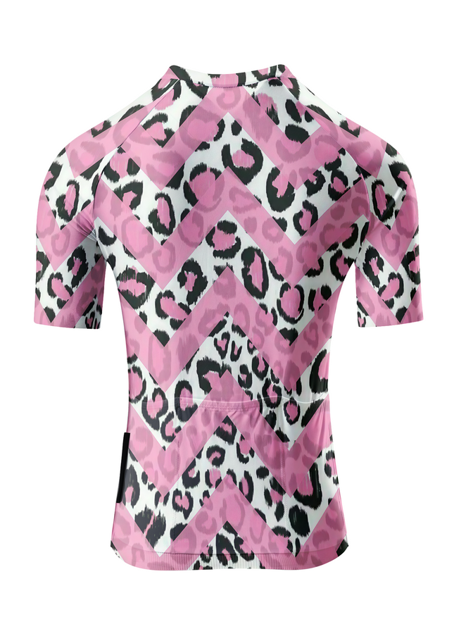 ROCKBROS Women's "Velocity Rose" All-Weather Chevron-Leopard Pro Aero Jersey