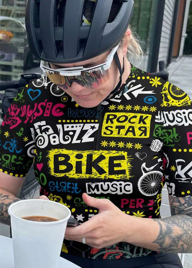 RockBros Women's "Urban Maze" Optical Graffiti Pro Aero Jersey