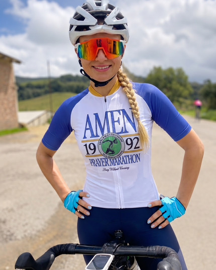 ROCKBROS Women's Vintage 1992 Prayer Marathon Raglan Sleeve Cycling Jersey