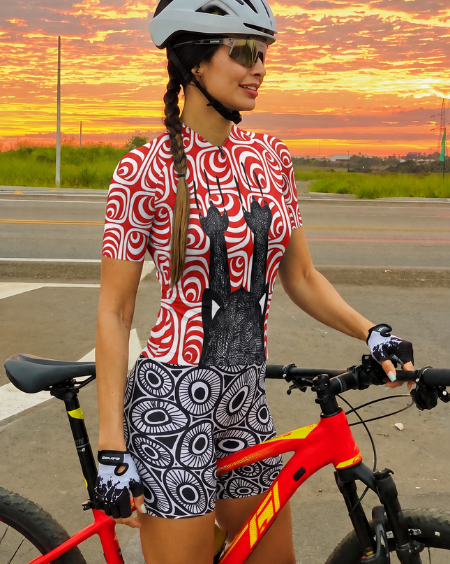 ROCKBROS Women's Monochrome Circle Padded Cycling Bib Shorts