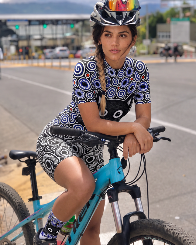 ROCKBROS Women's Spiral Cat Short-Sleeve Cycling Jersey