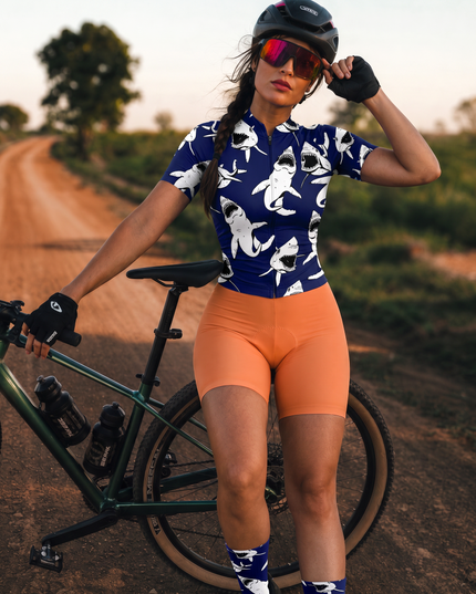 ROCKBROS Women's Ocean Shark Frenzy Cycling Jersey