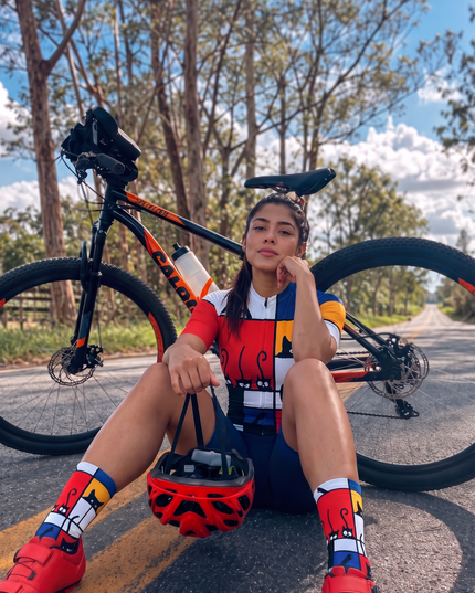 ROCKBROS Women's Modern Cat Grid Cycling Jersey