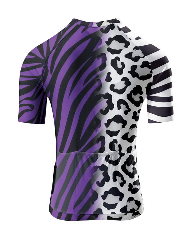 ROCKBROS Women's Dual Phantom All-Weather Asymmetrical Zebra-Leopard Jersey