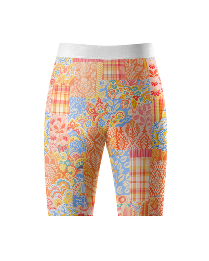ROCKBROS Women's Bohemian Patchwork Plaid & Floral Mosaic Cycling Jersey