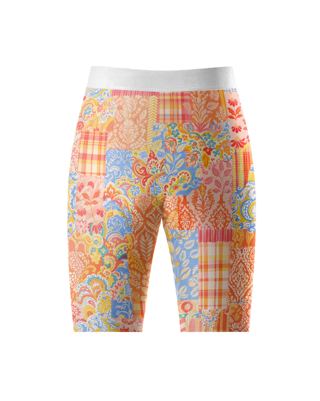 ROCKBROS Women's Bohemian Patchwork Plaid & Floral Mosaic Cycling Jersey
