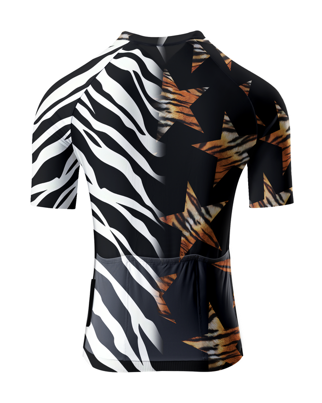 ROCKBROS Women's Tiger Star & Zebra Stripe Hybrid Pro Cycling Jersey