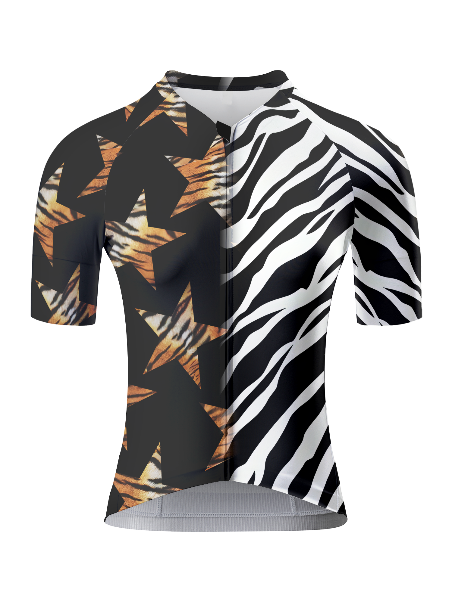 ROCKBROS Women's Tiger Star & Zebra Stripe Hybrid Pro Cycling Jersey