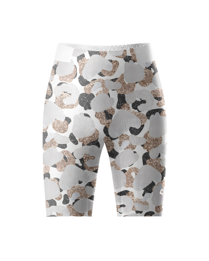 ROCKBROS Women's Modern Camo Glitter Leopard Fusion Performance Cycling Shorts
