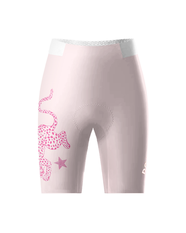 ROCKBROS Women's Pink Leopard & Star All-Over Printed Cycle Jersey
