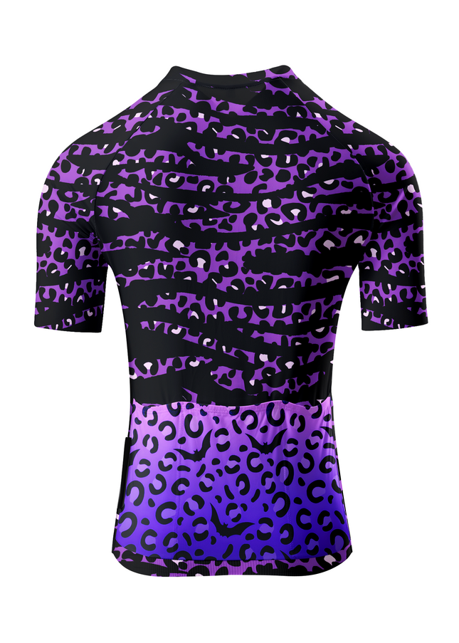 ROCKBROS Women's Purple Zebra-Leopard Textured Aero Cycling Jersey
