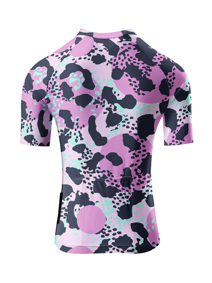 ROCKBROS Women's Pastel Panther All-Weather Artistic Abstract Leopard Jersey