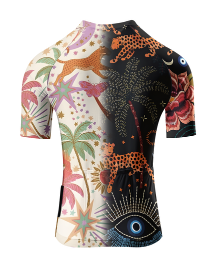 ROCKBROS Women's Wild Garden Black Panther Floral Retro Art Jersey