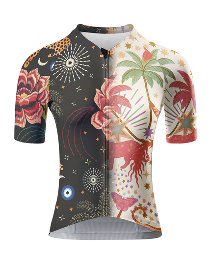 ROCKBROS Women's Wild Garden Black Panther Floral Retro Art Jersey