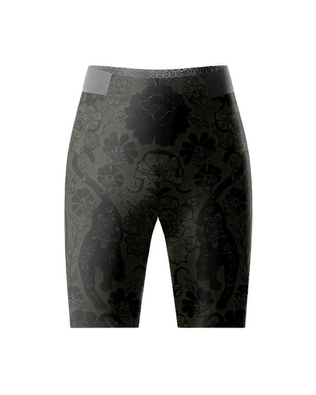 ROCKBROS Women's Inner Flow Stealth Cycling Shorts with Subdued Dark Floral & Jaguar Print