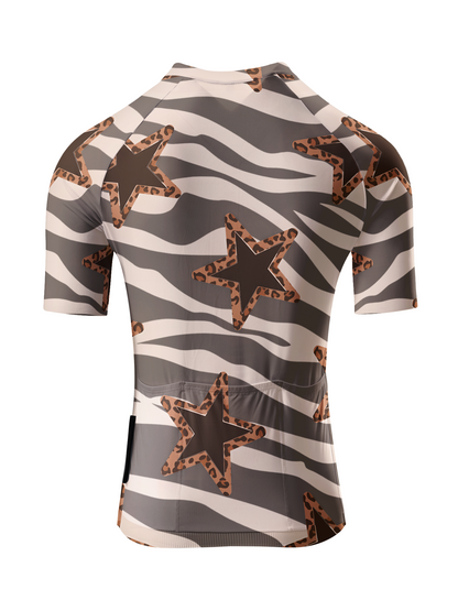 ROCKBROS Women's Modern Camo Zebra-Leopard Hybrid Star Jersey