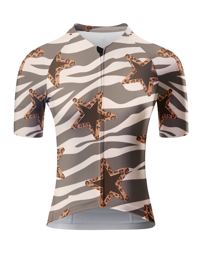 ROCKBROS Women's Modern Camo Zebra-Leopard Hybrid Star Jersey