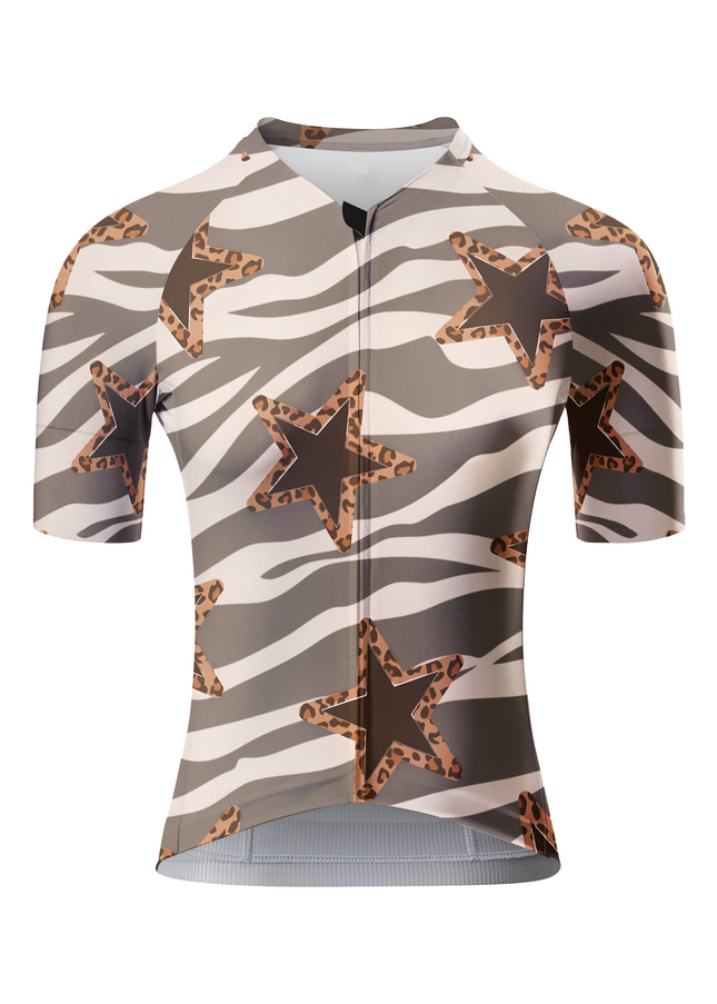 ROCKBROS Women's Modern Camo Zebra-Leopard Hybrid Star Jersey