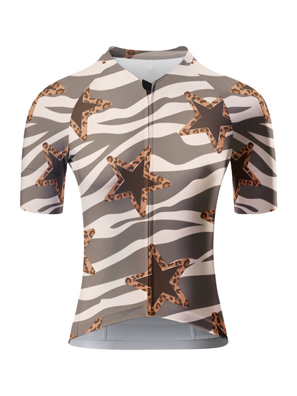 ROCKBROS Women's Modern Camo Zebra-Leopard Hybrid Star Jersey