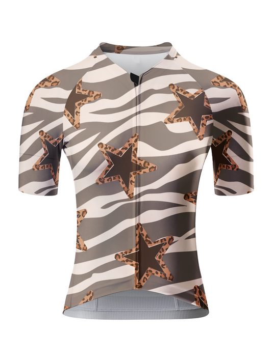 ROCKBROS Women's Modern Camo Zebra-Leopard Hybrid Star Jersey