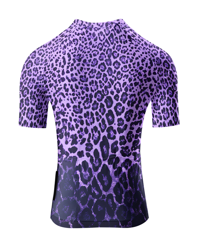 ROCKBROS Women's Fur Code Purple Leopard All-Weather Pro Aero Jersey