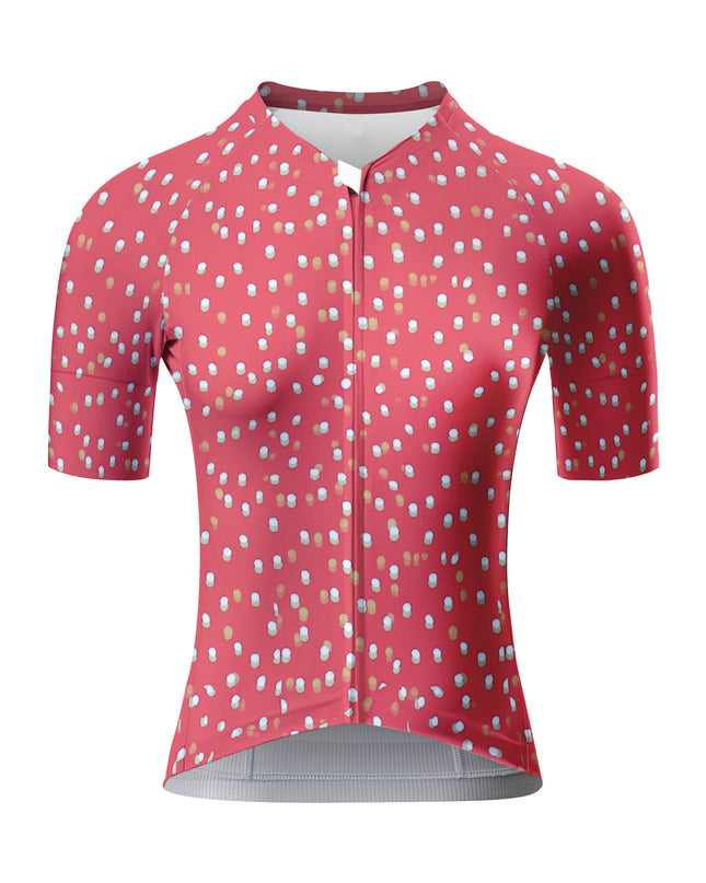 ROCKBROS Women's Short Sleeve Breathable Red Speckled Print Cycling Set