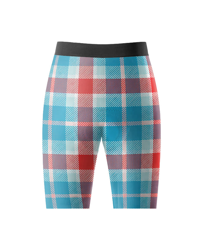 ROCKBROS Women's Crimson Azure Plaid Cycling Shorts