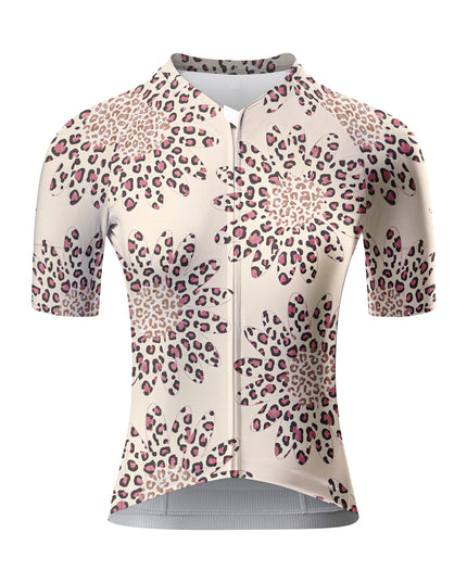 ROCKBROS Women's Leopard Sunflower Print Short Sleeve Cycling Jersey