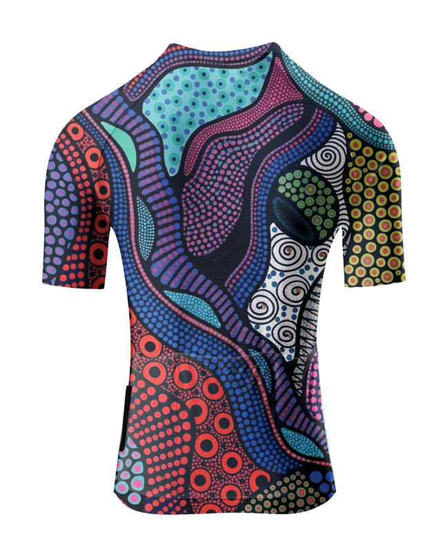 ROCKBROS Women's Psychedelic Dot Pattern Cycling Jersey