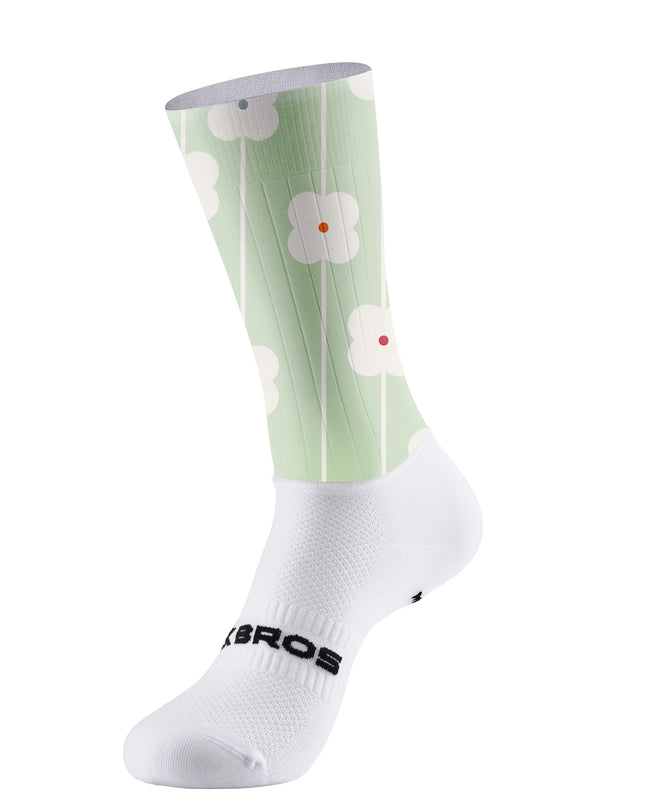 ROCKBROS Women's Mint Green Floral Striped Breathable Cycling Set