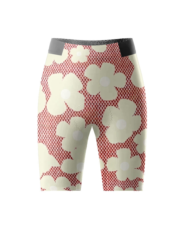 ROCKBROS Women's Retro Daisy Mesh Print Short Sleeve Cycling Set