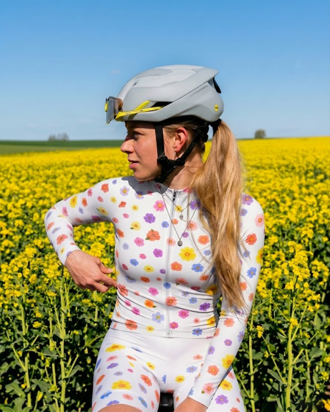 ROCKBROS Women's Vibrant Multicolor Floral Print Long-Sleeve Cycling Jersey