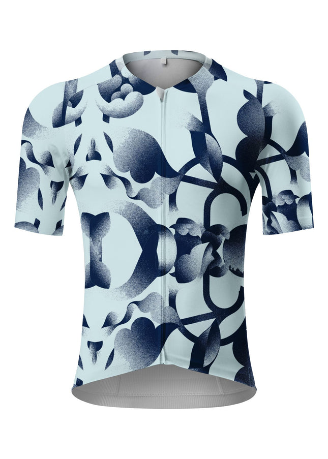 ROCKBROS Men's Abstract Ink Floral Print Short Sleeve Cycling Set