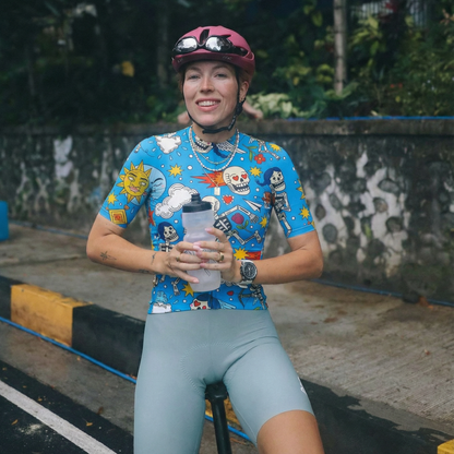 ROCKBROS Women's "Skull Cupid" Tattoo Flash Art Pro Aero Jersey