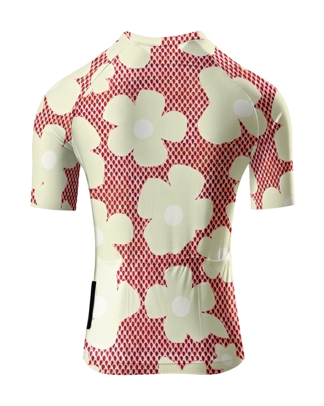 ROCKBROS Women's Retro Daisy Mesh Print Short Sleeve Cycling Jersey