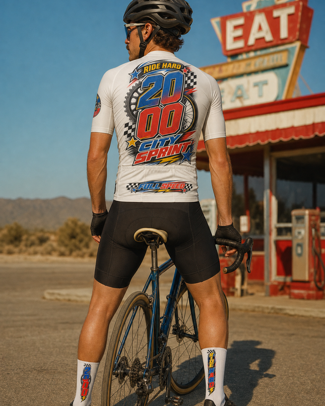 ROCKBROS Men's City Sprint Retro Graphic Short Sleeve Cycling Jersey