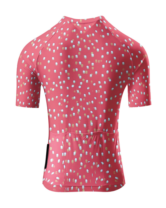 ROCKBROS Women's Cycling Jersey Short Sleeve Breathable Red Speckled Print Jersey