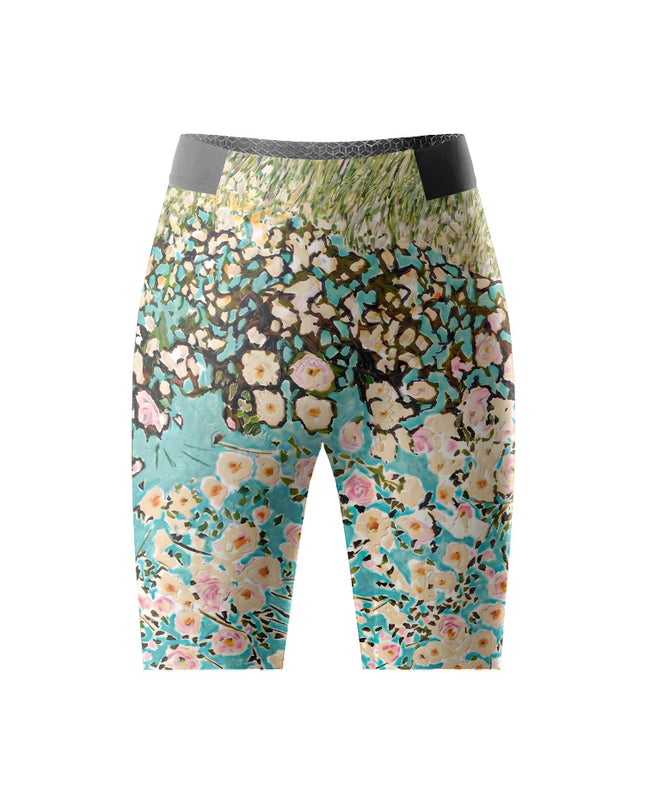 ROCKBROS Women's Impressionist Floral Compression Cycling Shorts