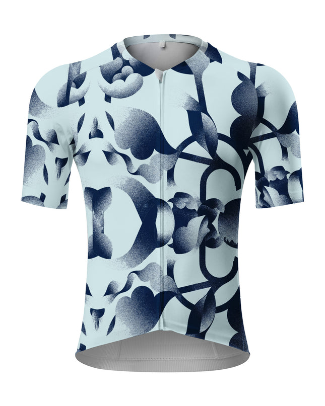 ROCKBROS Men's Sky Blue Gradient Compression Cycling Bibs