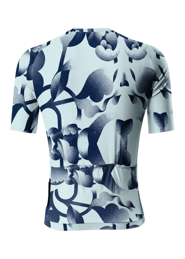ROCKBROS Men's Abstract Ink Floral Print Short Sleeve Cycling Set