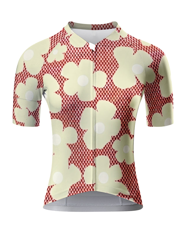 ROCKBROS Women's Retro Daisy Mesh Print Short Sleeve Cycling Set