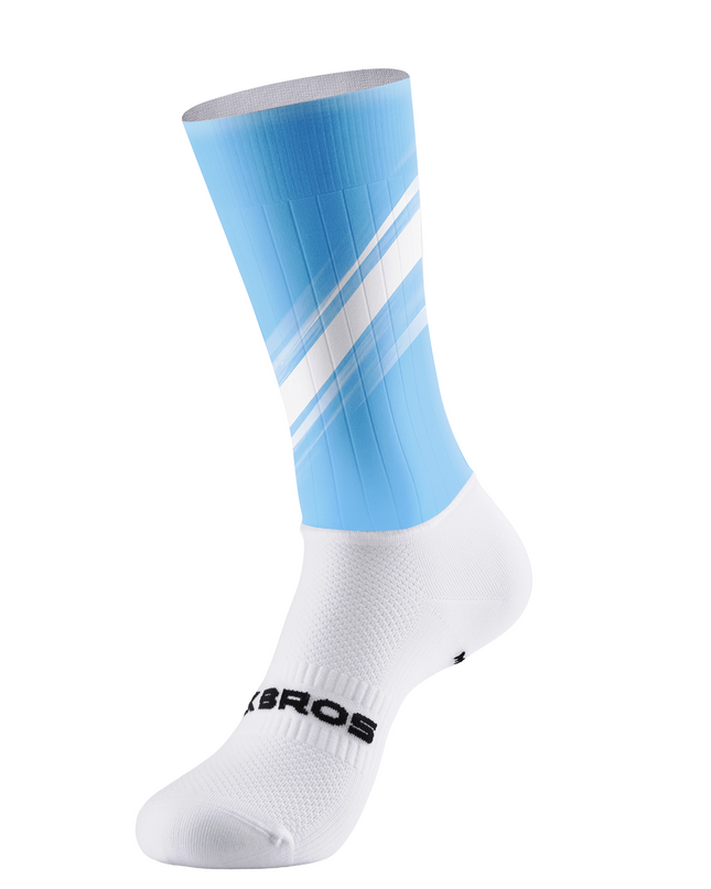 ROCKBROS Aero Nautical Stripe Sky Blue White Cycling Socks