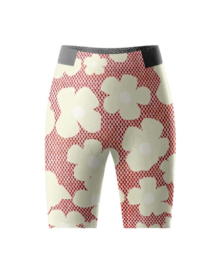 ROCKBROS Women's Retro Daisy Mesh Padded Cycling Shorts